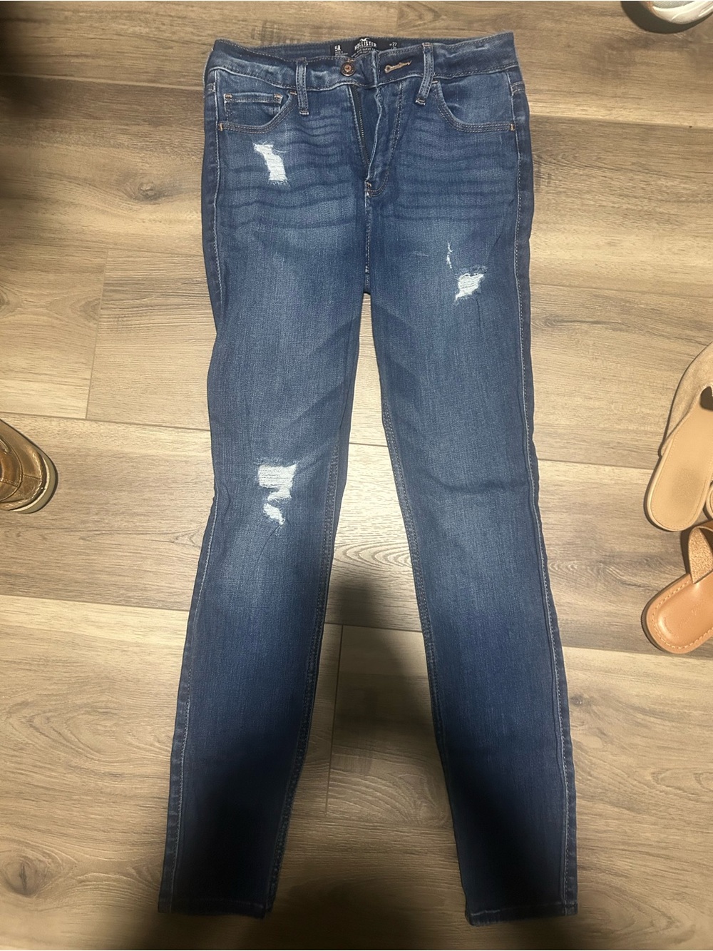 Hollister Medium Blue Distressed Skinny Jeans